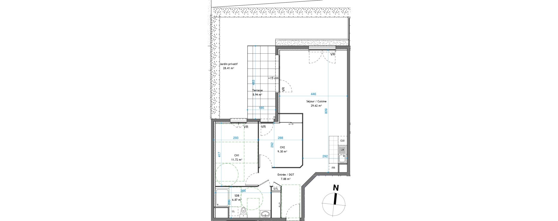 Appartement T3 de 65,39 m2 &agrave; V&eacute;nissieux Venissieux centre
