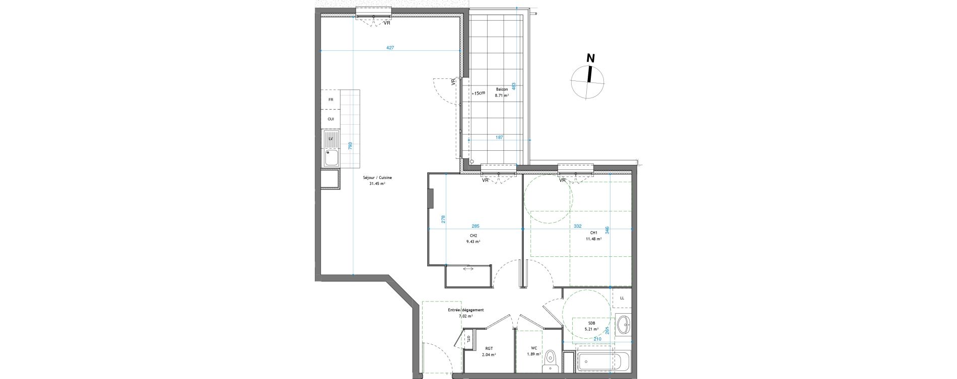 Appartement T3 de 68,52 m2 &agrave; V&eacute;nissieux Venissieux centre