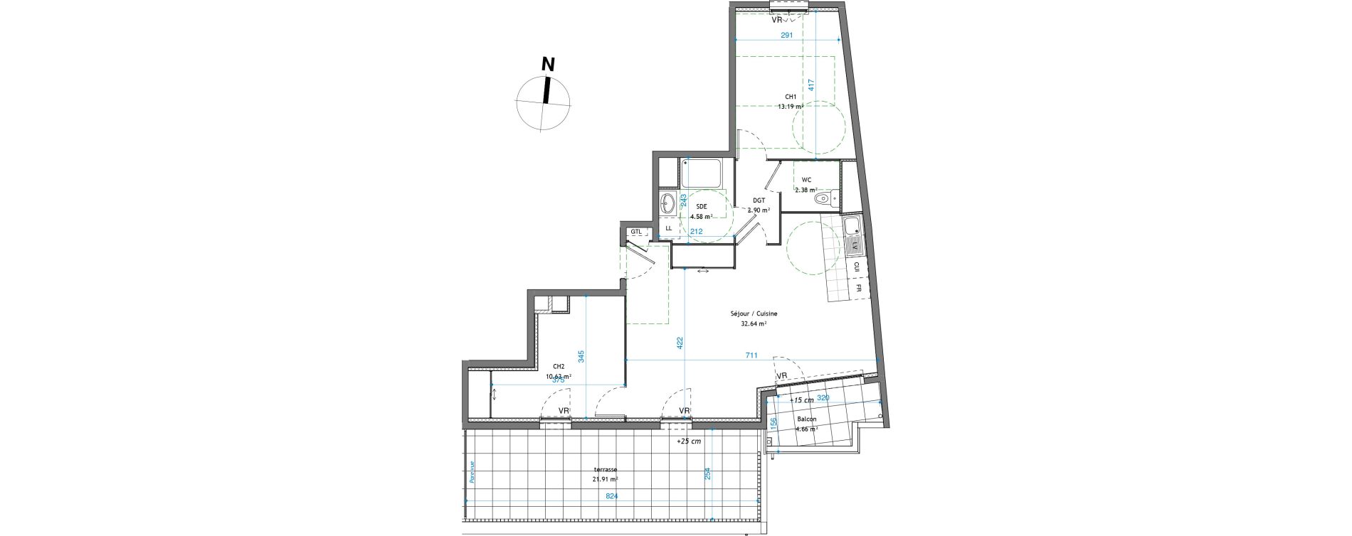 Appartement T3 de 66,32 m2 &agrave; V&eacute;nissieux Venissieux centre