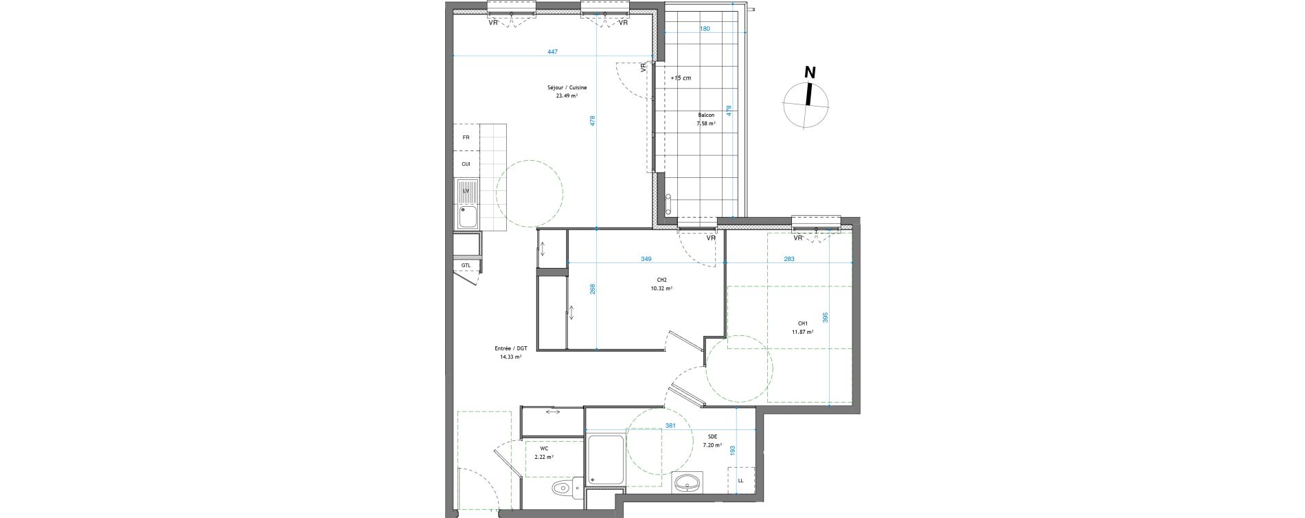 Appartement T3 de 69,43 m2 &agrave; V&eacute;nissieux Venissieux centre