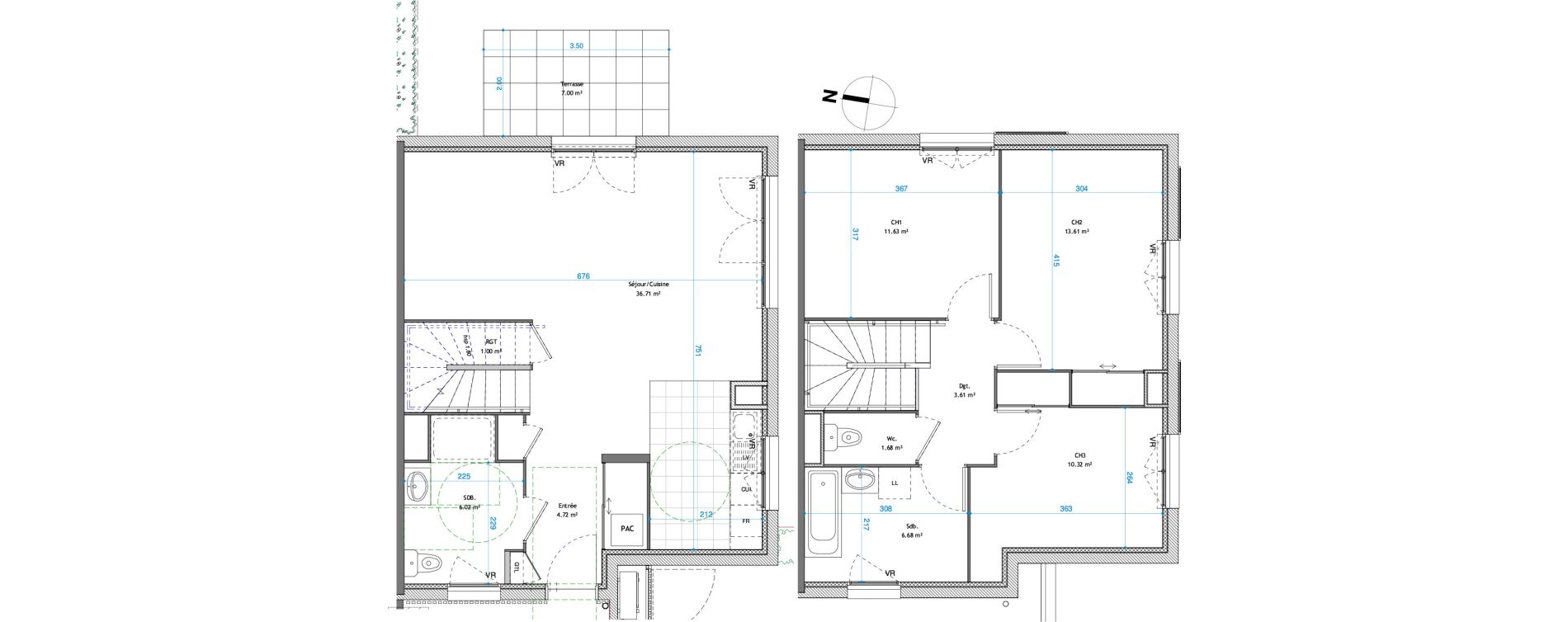 Maison T4 de 95,98 m2 &agrave; V&eacute;nissieux Centre