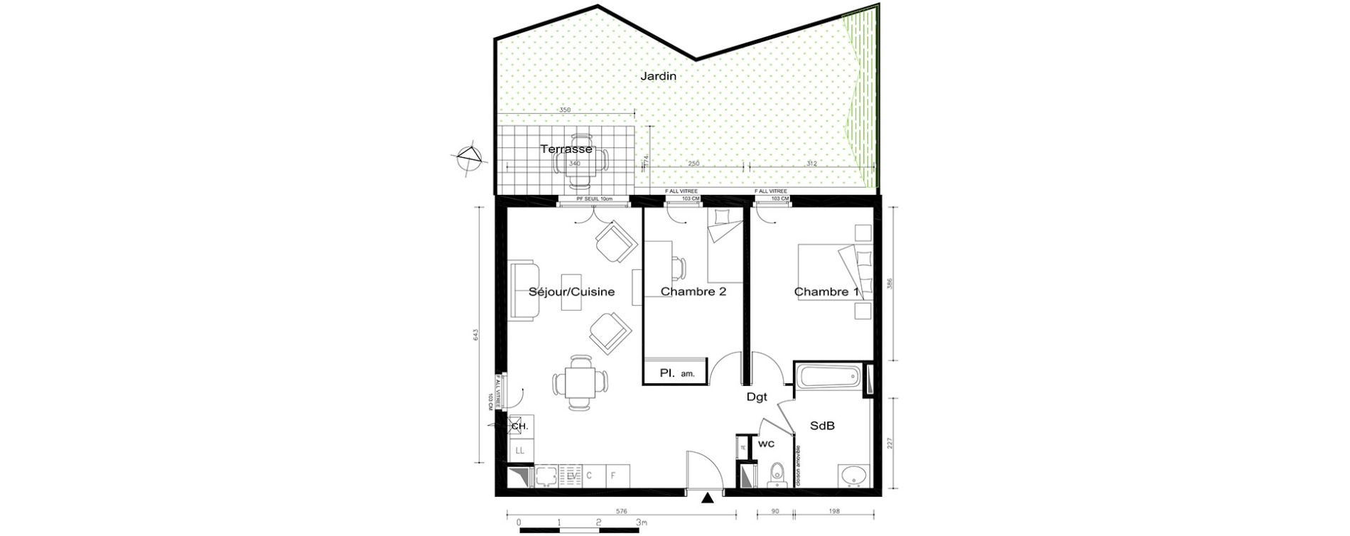 Appartement T3 de 62,45 m2 &agrave; V&eacute;nissieux Centre
