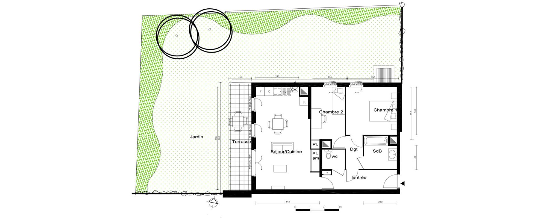 Appartement T3 de 65,65 m2 &agrave; V&eacute;nissieux Centre