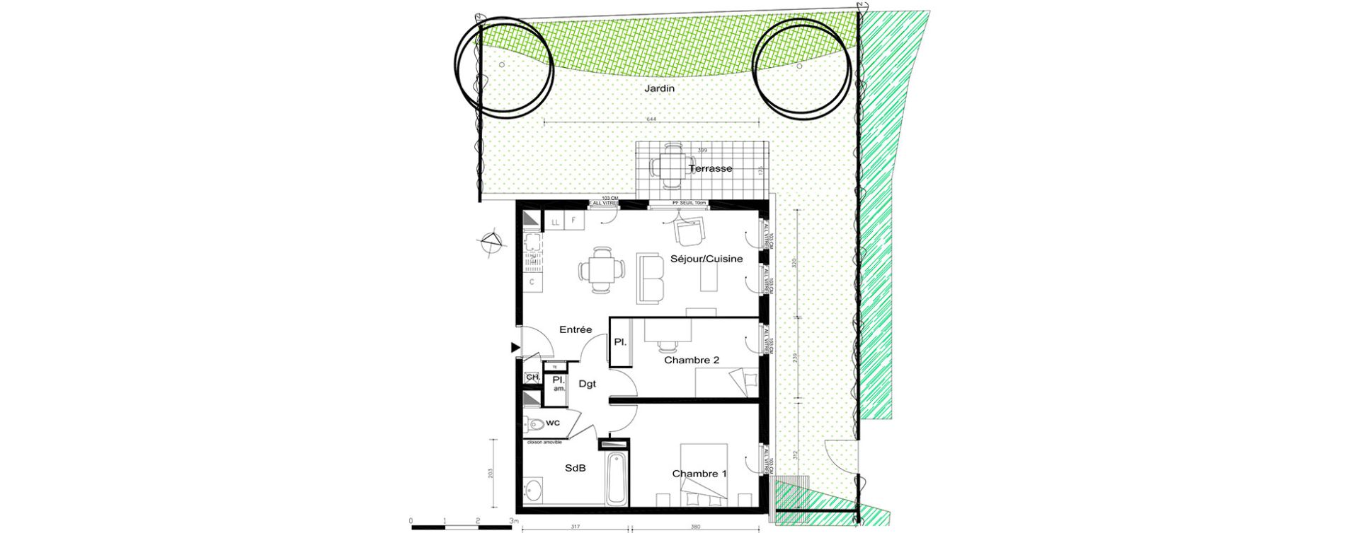 Appartement T3 de 59,90 m2 &agrave; V&eacute;nissieux Centre