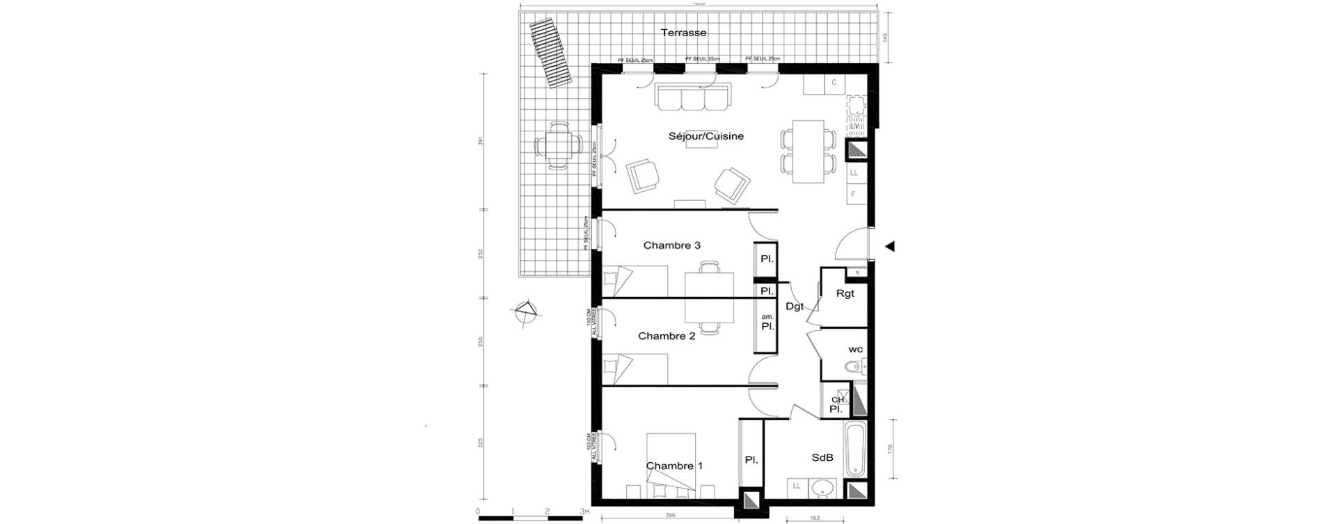 Appartement T4 de 90,35 m2 &agrave; V&eacute;nissieux Centre
