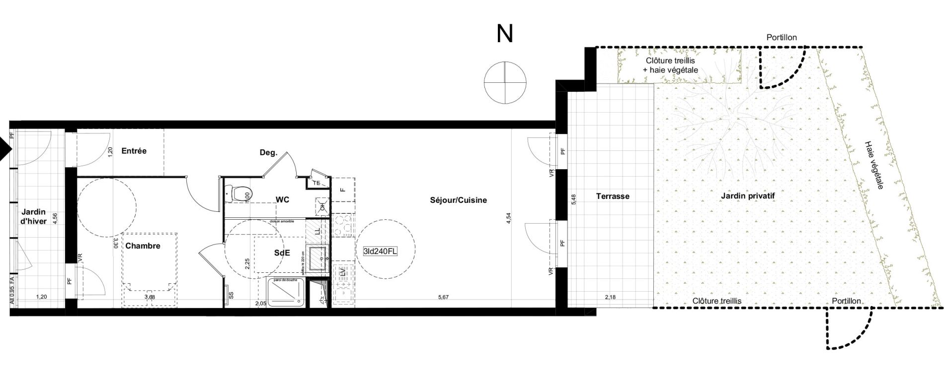 Appartement T2 de 53,58 m2 &agrave; V&eacute;nissieux Grand parilly
