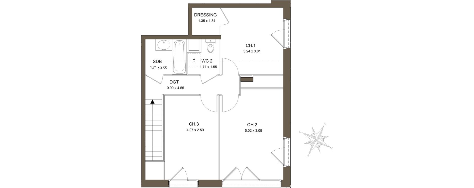 Appartement T4 de 86,10 m2 &agrave; V&eacute;nissieux Moulin a vent