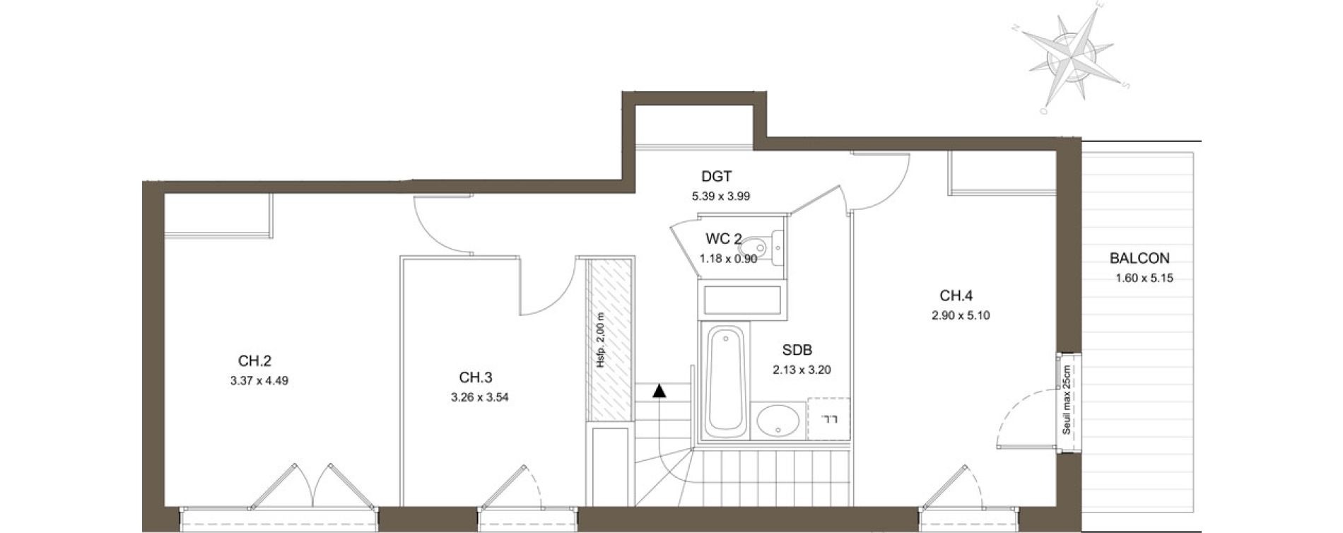 Appartement T5 de 102,40 m2 &agrave; V&eacute;nissieux Moulin a vent