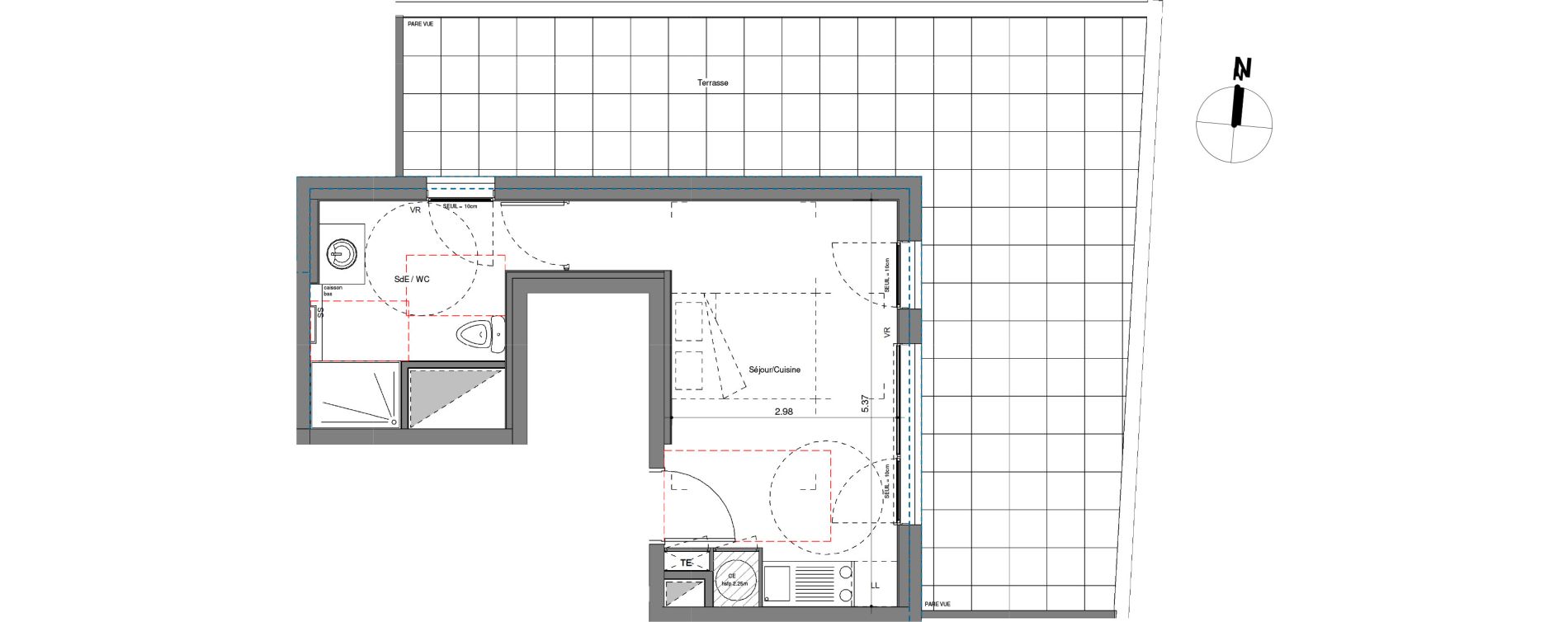 Appartement T1 de 24,26 m2 &agrave; V&eacute;nissieux Centre