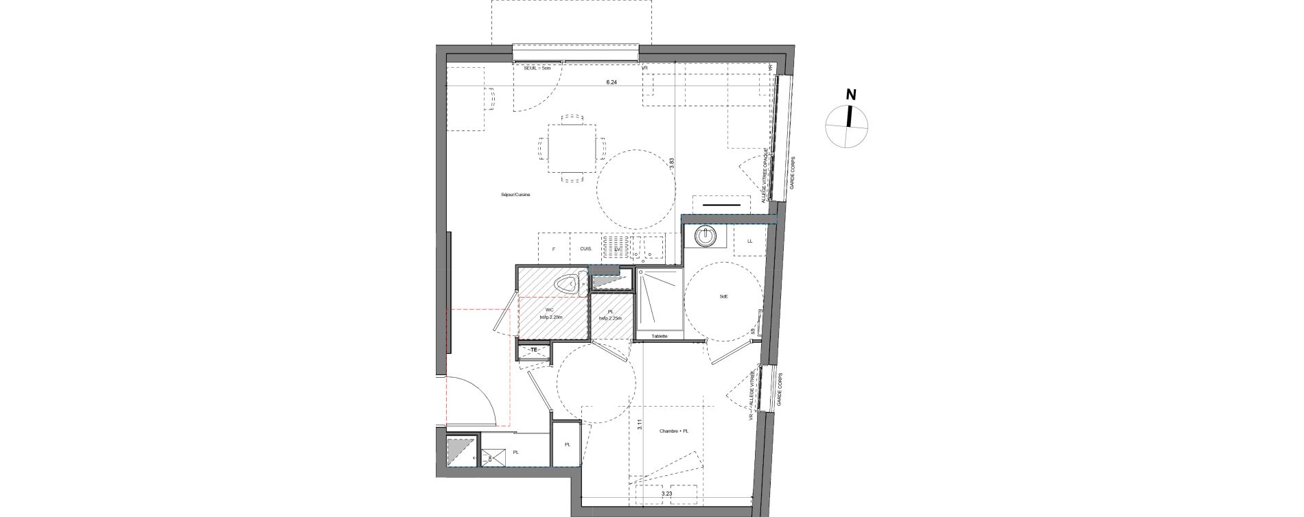 Appartement T2 de 46,29 m2 &agrave; V&eacute;nissieux Centre