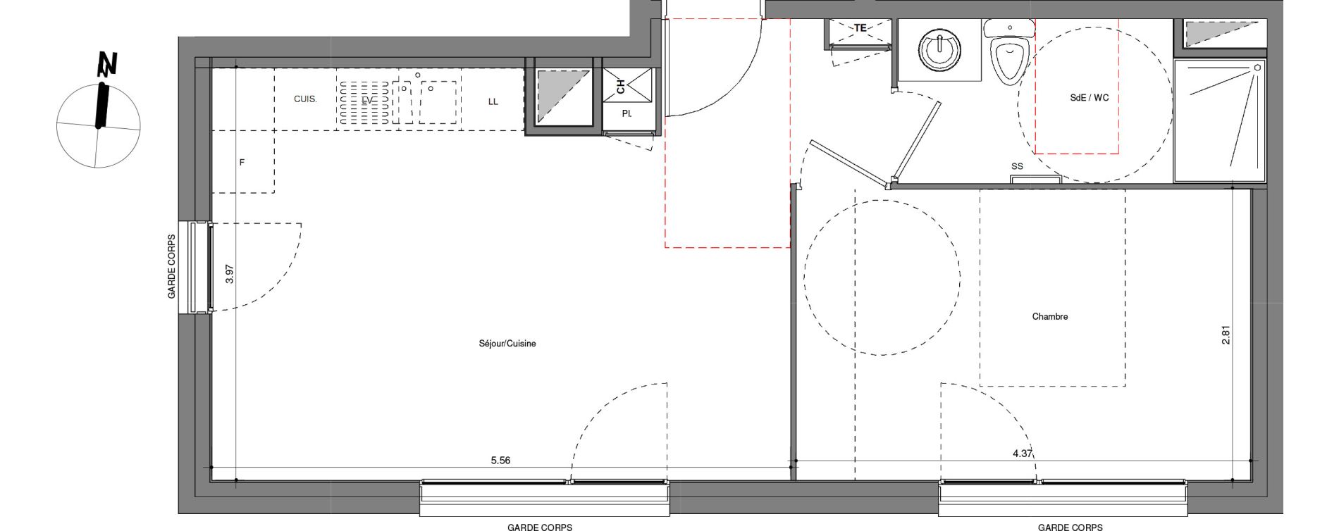 Appartement T2 de 41,00 m2 &agrave; V&eacute;nissieux Centre