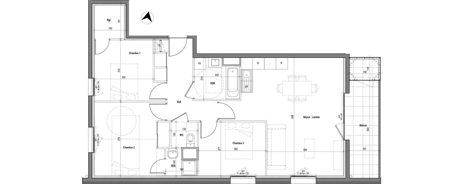 Appartement T4 de 81,78 m2 &agrave; V&eacute;nissieux Charr&eacute;ard