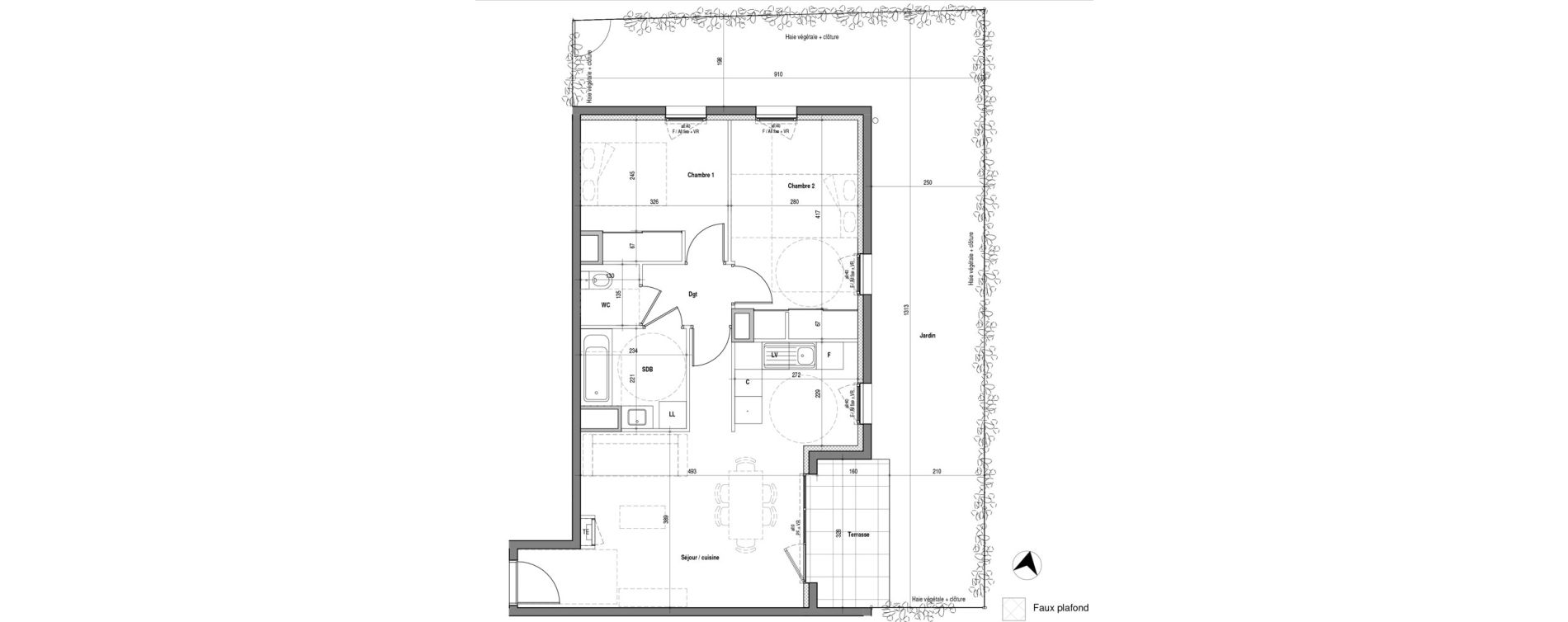 Appartement T3 de 60,66 m2 &agrave; V&eacute;nissieux Charr&eacute;ard