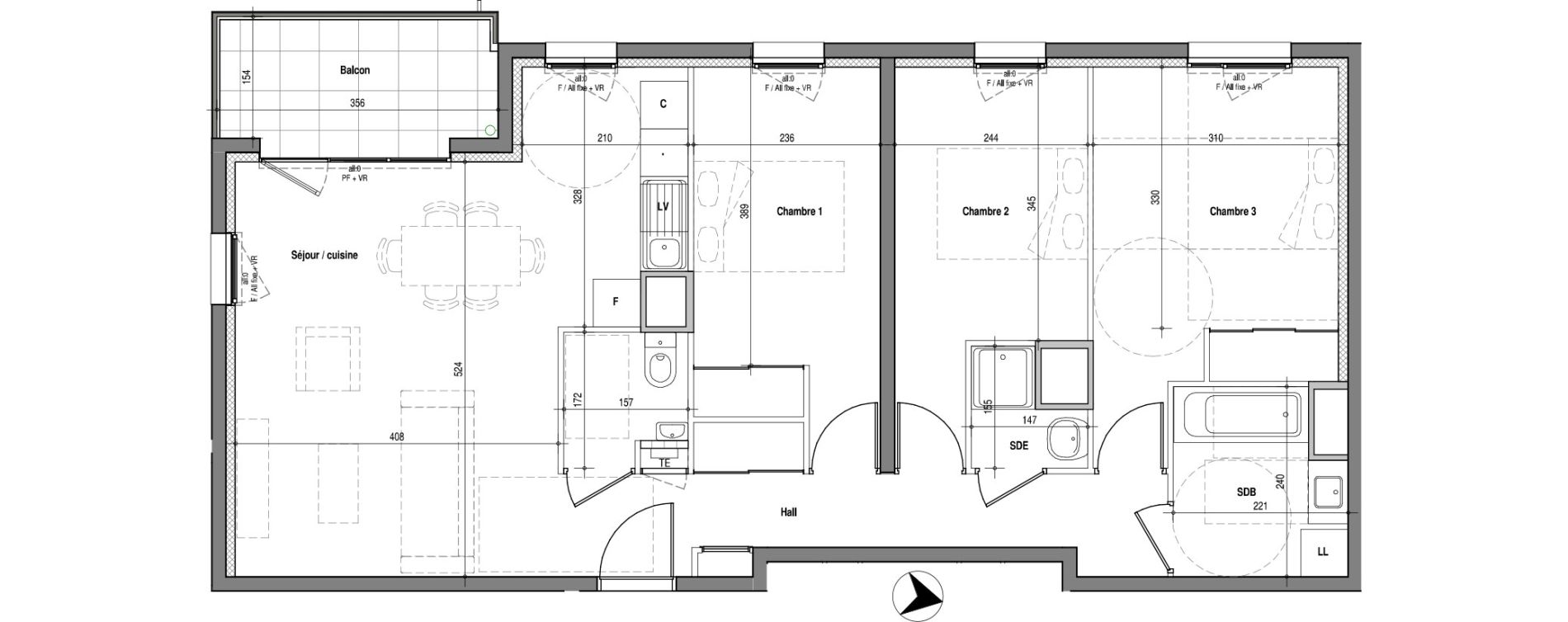 Appartement T4 de 79,20 m2 &agrave; V&eacute;nissieux Charr&eacute;ard