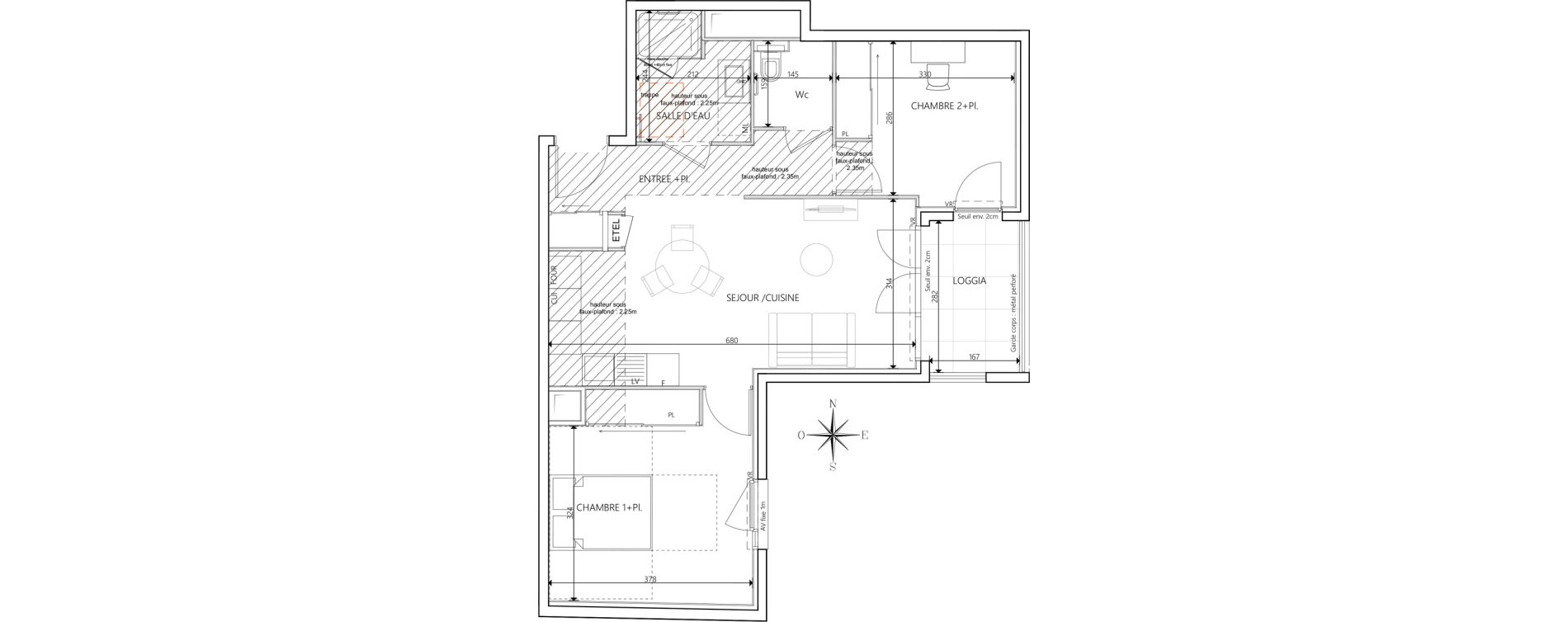 Appartement T3 de 59,00 m2 &agrave; Villefranche-Sur-Sa&ocirc;ne Centre