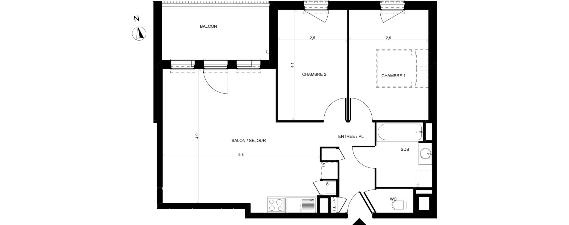 Appartement T3 de 60,20 m2 &agrave; Villefranche-Sur-Sa&ocirc;ne Centre