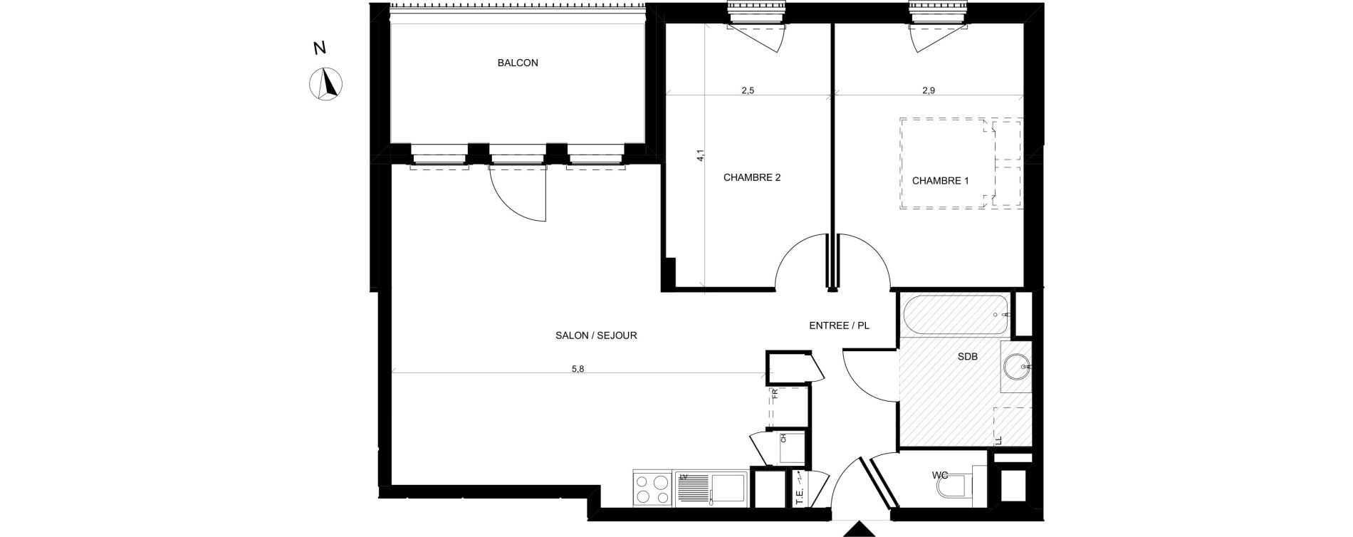 Appartement T3 de 60,20 m2 &agrave; Villefranche-Sur-Sa&ocirc;ne Centre