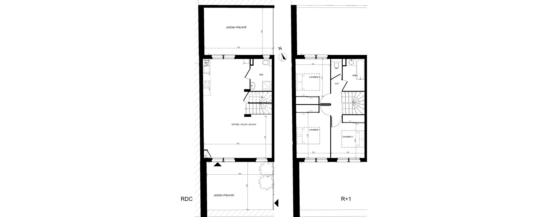 Duplex T4 de 83,60 m2 &agrave; Villefranche-Sur-Sa&ocirc;ne Centre