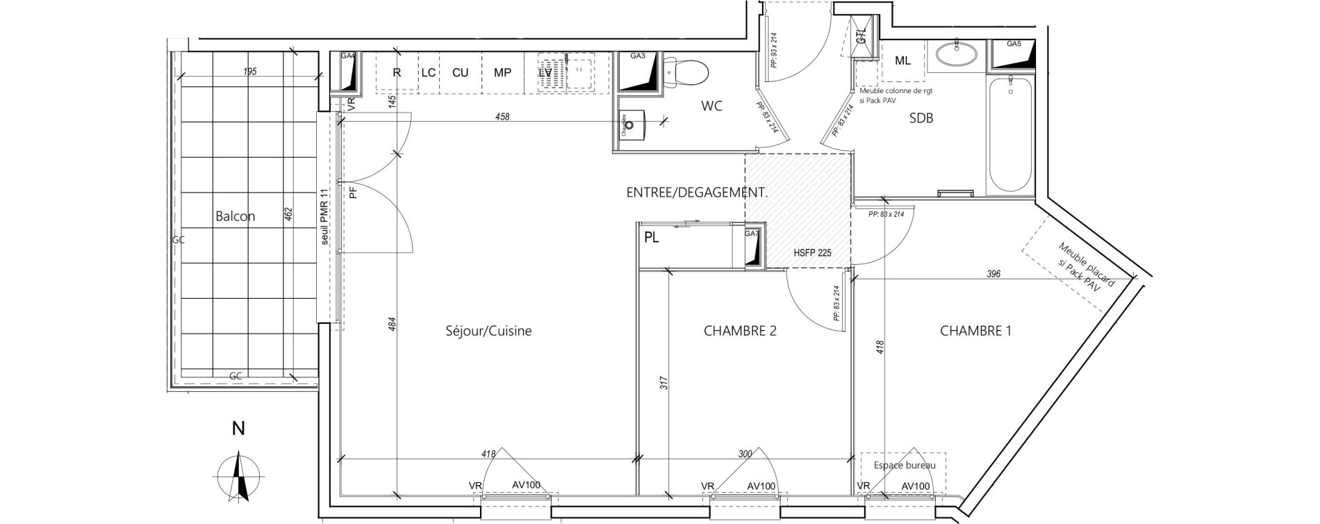 Appartement T3 de 62,01 m2 &agrave; Villefranche-Sur-Sa&ocirc;ne B&eacute;ligny
