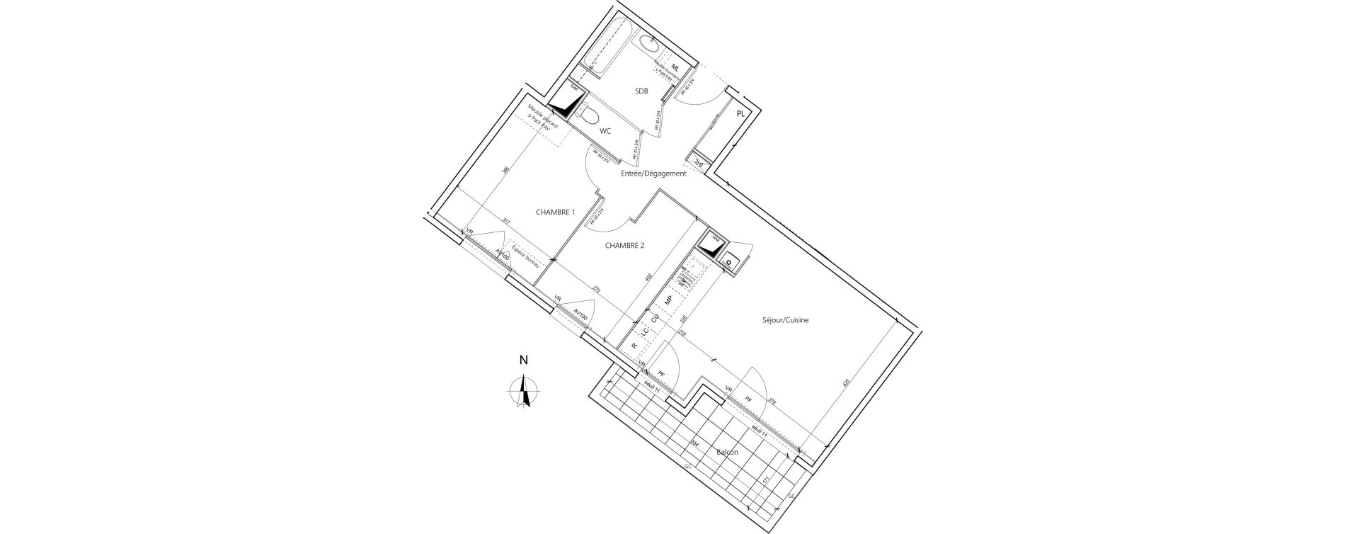 Appartement T3 de 63,18 m2 &agrave; Villefranche-Sur-Sa&ocirc;ne B&eacute;ligny