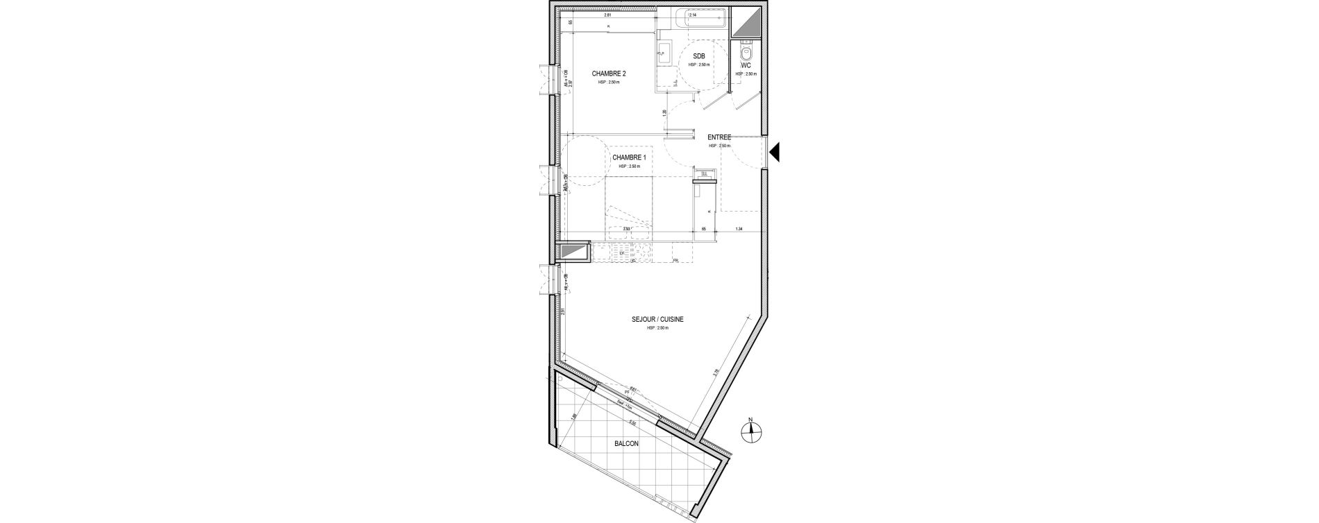 Appartement T3 de 64,87 m2 &agrave; Villefranche-Sur-Sa&ocirc;ne Centre
