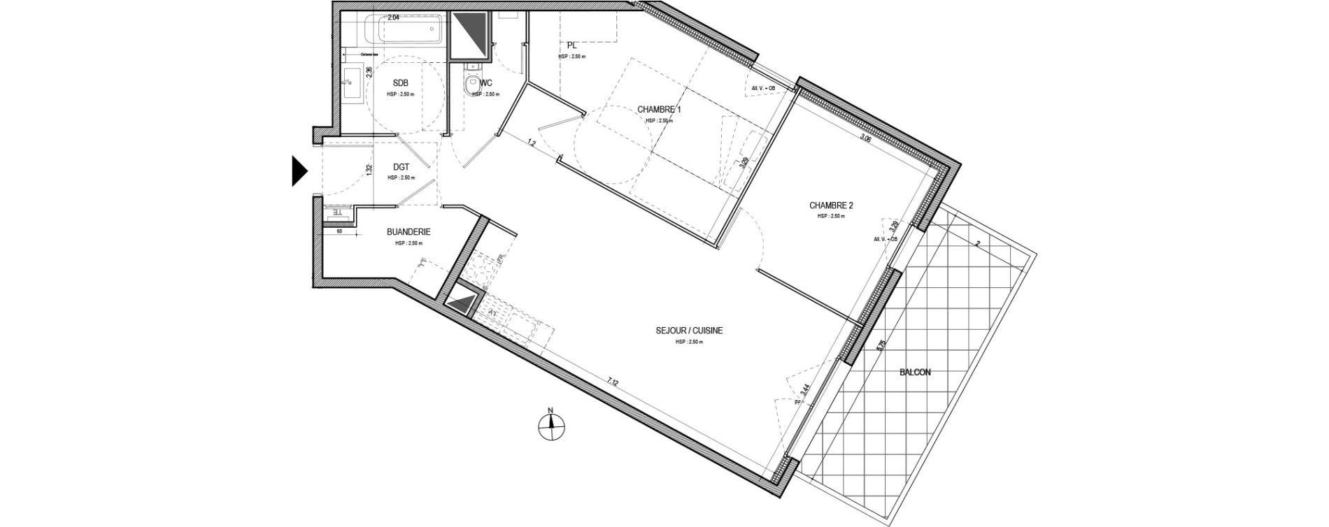 Appartement T3 de 65,14 m2 &agrave; Villefranche-Sur-Sa&ocirc;ne Centre
