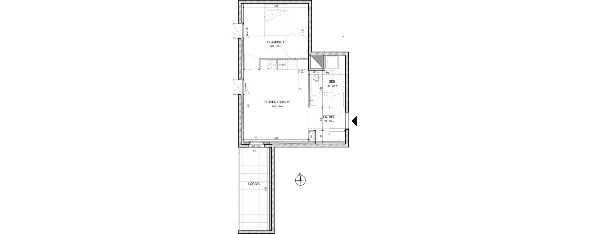 Appartement T2 de 40,15 m2 &agrave; Villefranche-Sur-Sa&ocirc;ne Centre