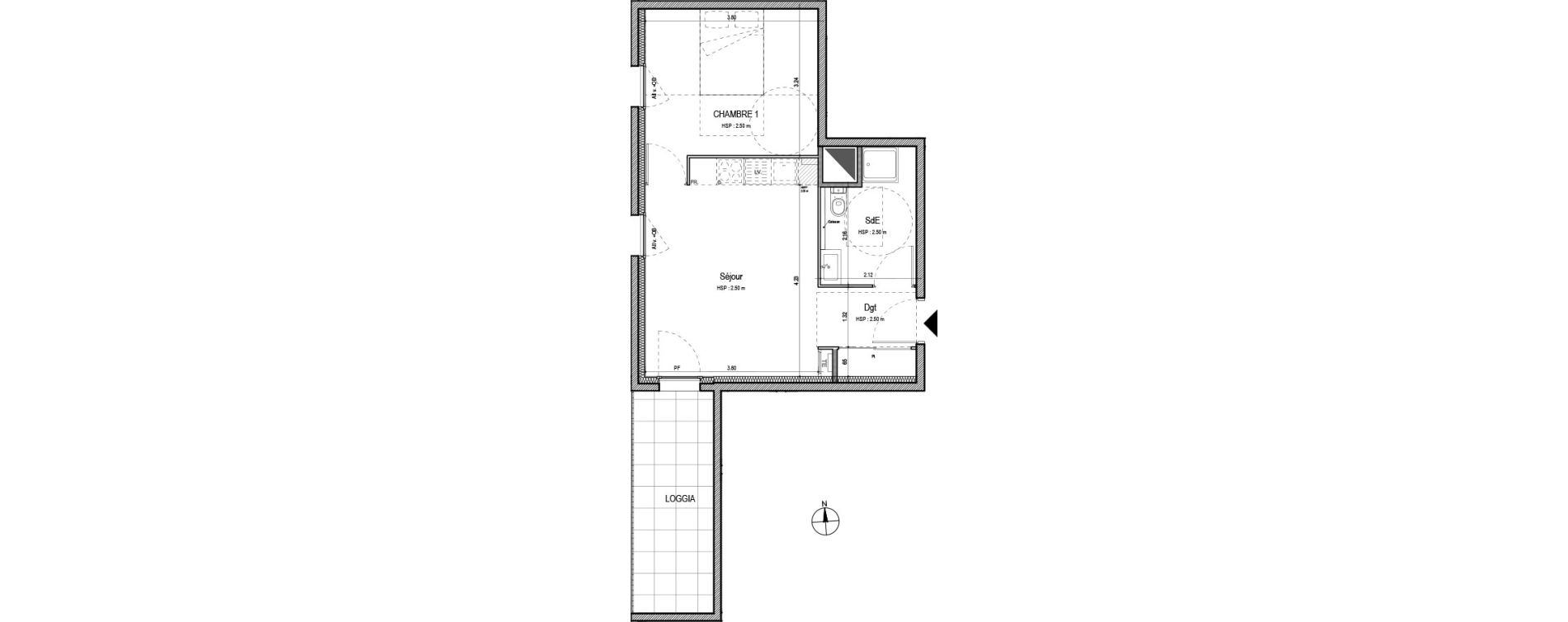 Appartement T2 de 40,19 m2 &agrave; Villefranche-Sur-Sa&ocirc;ne Centre