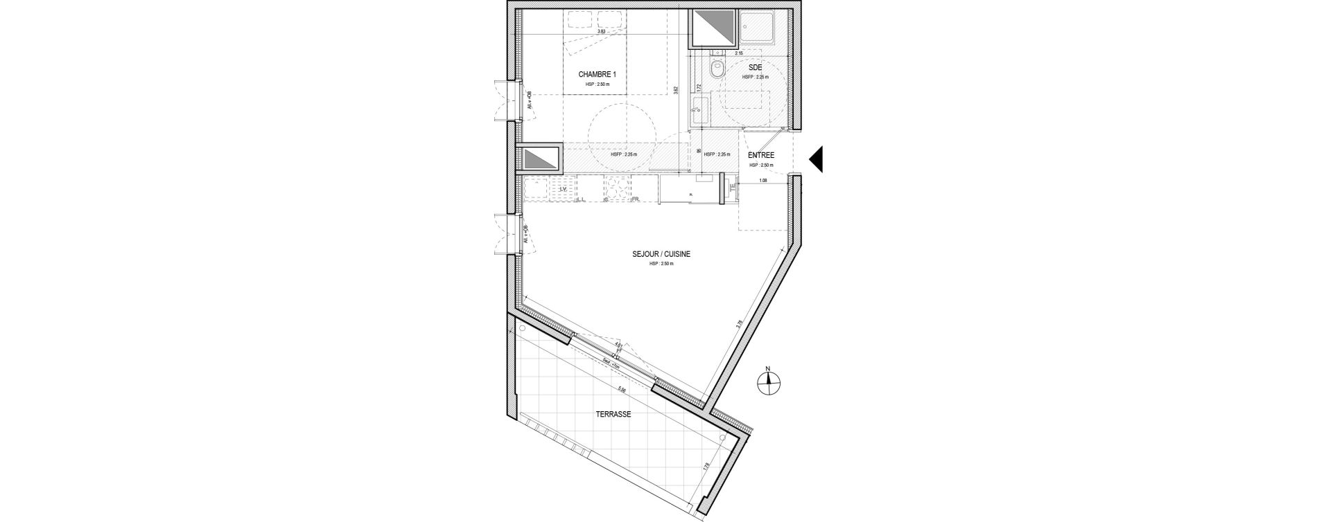 Appartement T2 de 41,11 m2 &agrave; Villefranche-Sur-Sa&ocirc;ne Centre