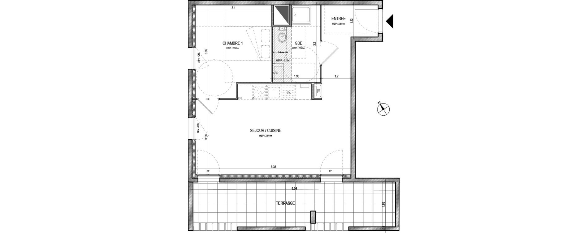 Appartement T2 de 44,28 m2 &agrave; Villefranche-Sur-Sa&ocirc;ne Centre