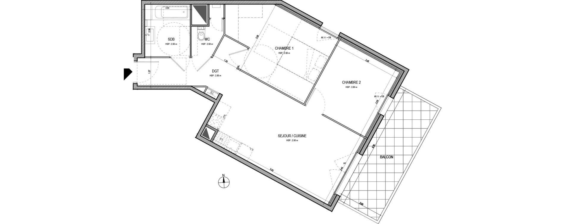 Appartement T3 de 60,01 m2 &agrave; Villefranche-Sur-Sa&ocirc;ne Centre