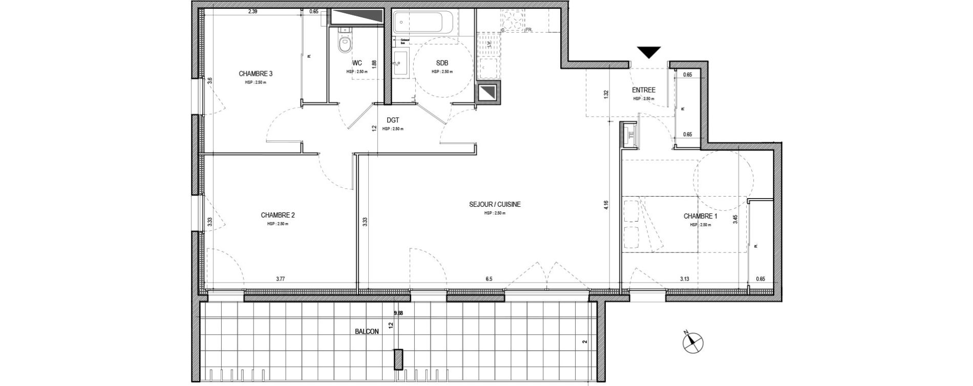 Appartement T4 de 84,04 m2 &agrave; Villefranche-Sur-Sa&ocirc;ne Centre