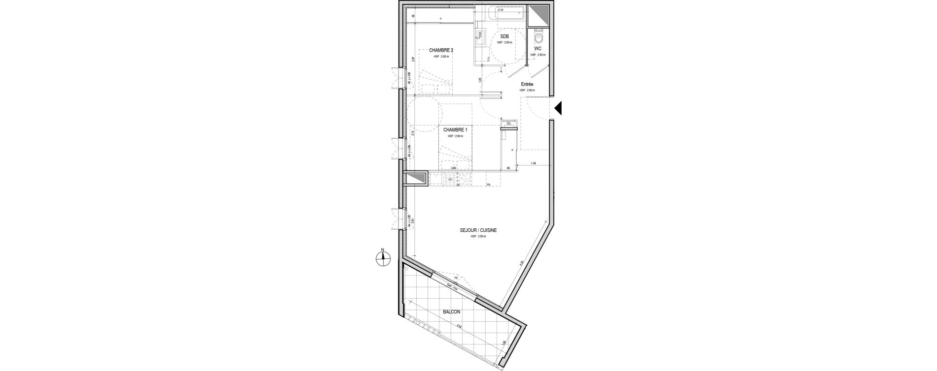 Appartement T3 de 64,87 m2 &agrave; Villefranche-Sur-Sa&ocirc;ne Centre