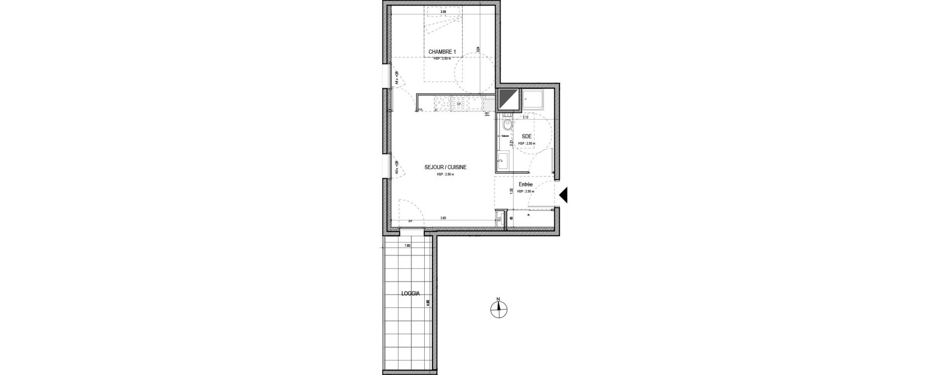 Appartement T2 de 40,19 m2 &agrave; Villefranche-Sur-Sa&ocirc;ne Centre