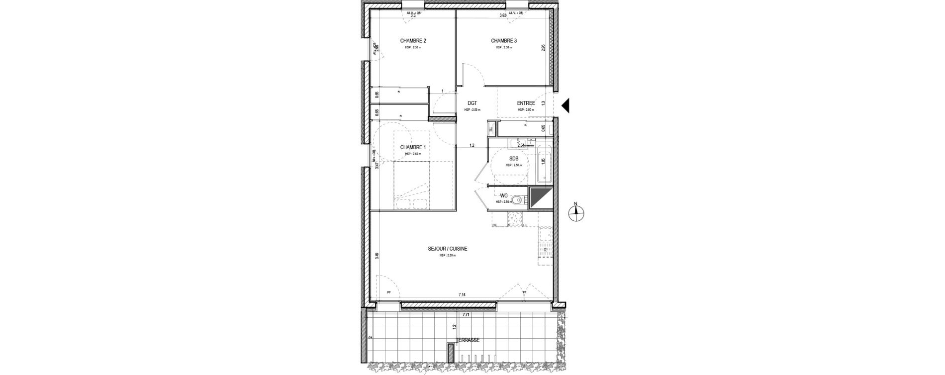 Appartement T4 de 77,79 m2 &agrave; Villefranche-Sur-Sa&ocirc;ne Centre