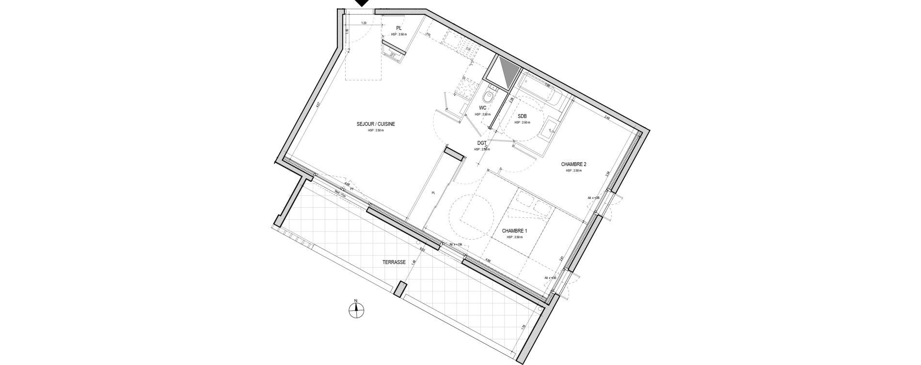Appartement T3 de 60,73 m2 &agrave; Villefranche-Sur-Sa&ocirc;ne Centre