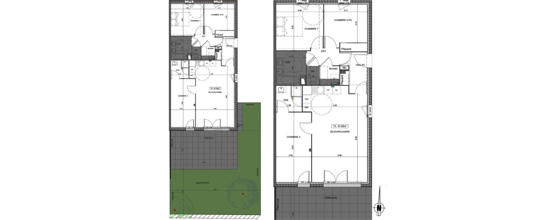 Appartement T4 de 81,60 m2 &agrave; Villefranche-Sur-Sa&ocirc;ne Centre