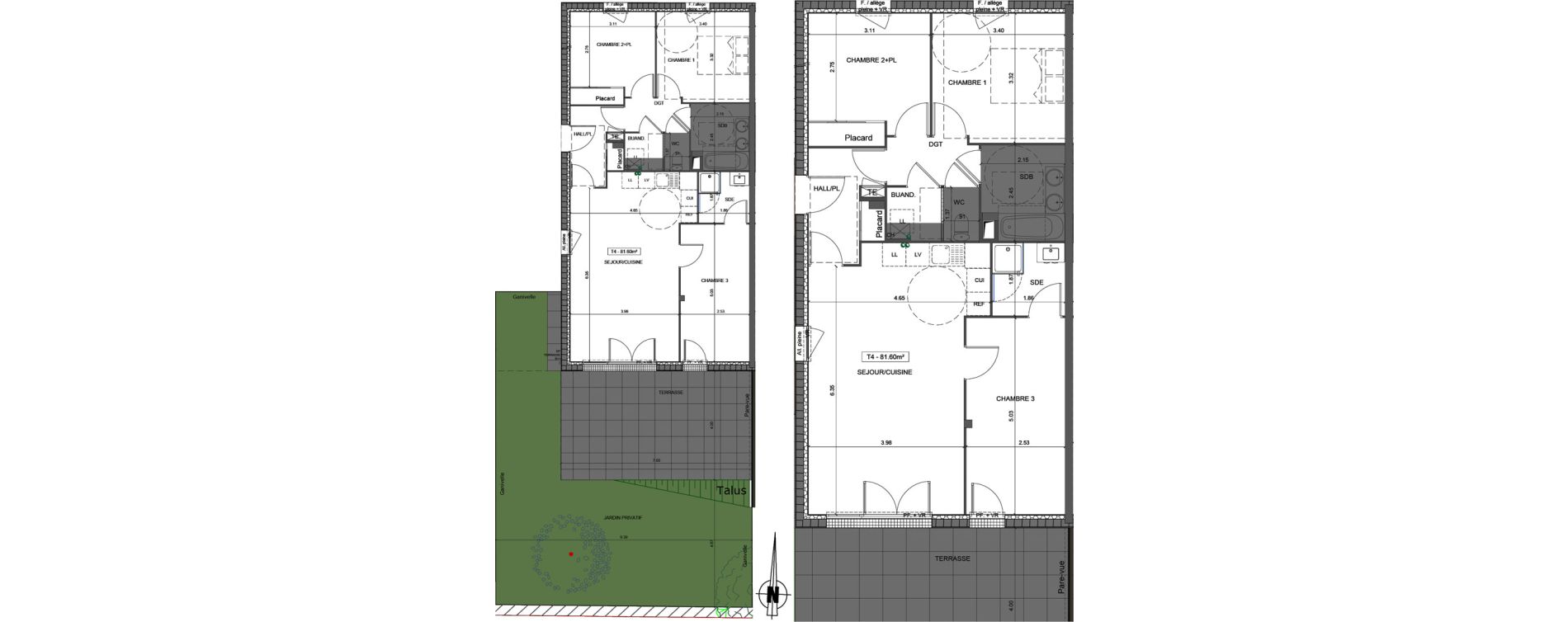 Appartement T4 de 81,60 m2 &agrave; Villefranche-Sur-Sa&ocirc;ne Centre