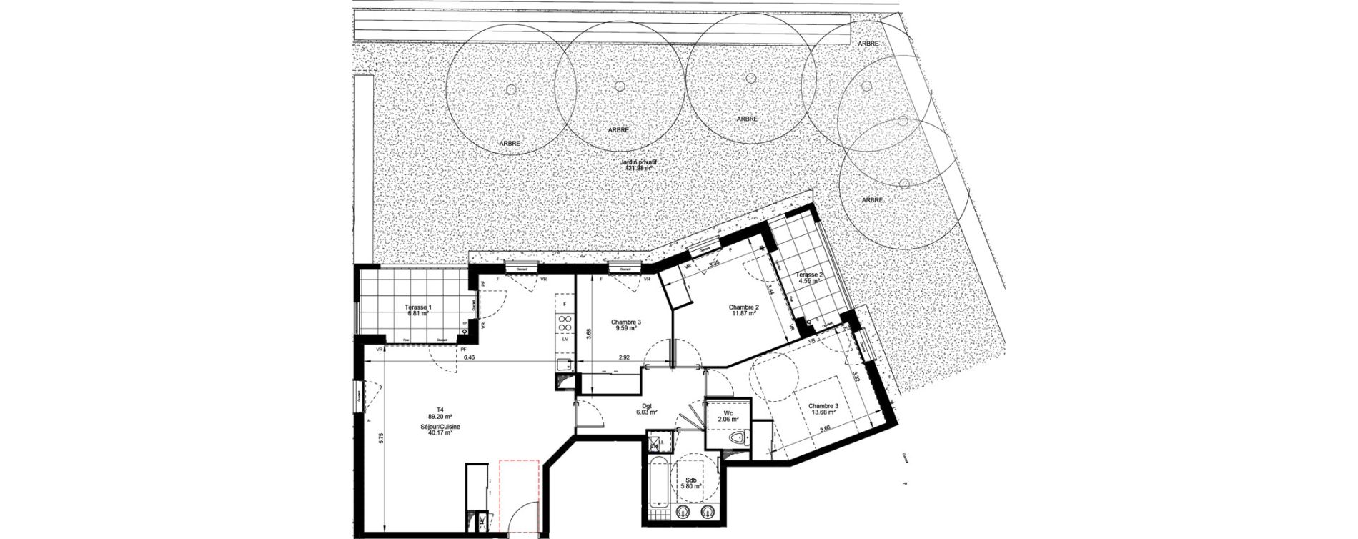 Appartement T4 de 89,20 m2 &agrave; Villefranche-Sur-Sa&ocirc;ne Centre