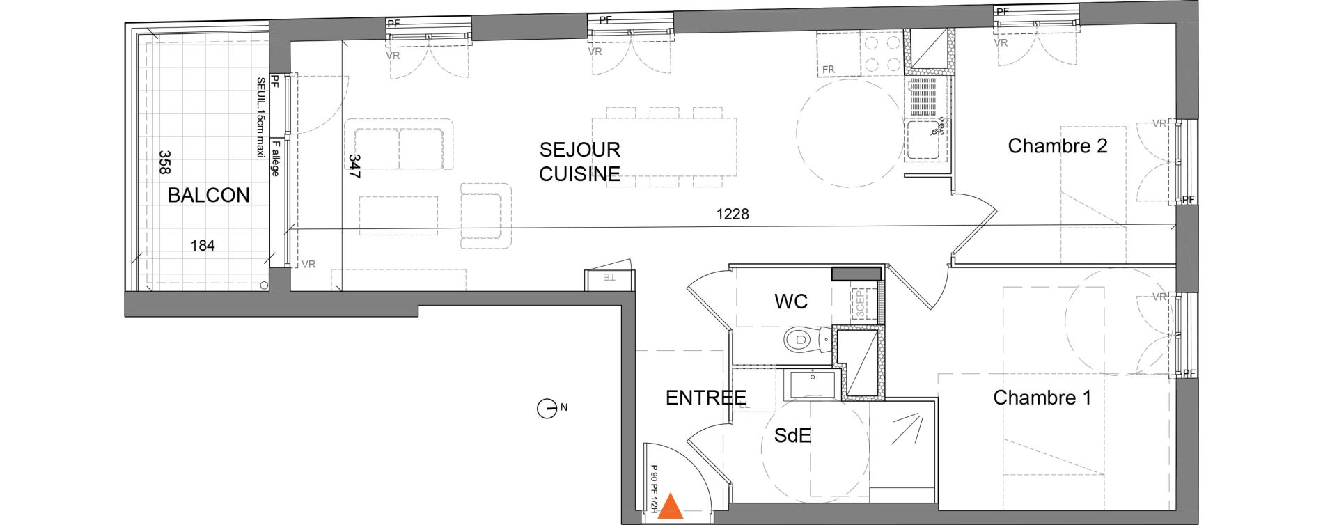 Appartement T3 de 64,30 m2 &agrave; Villefranche-Sur-Sa&ocirc;ne Centre