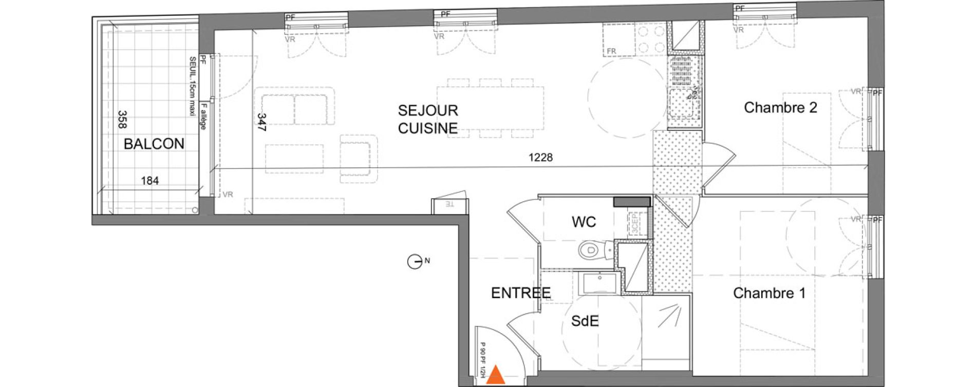 Appartement T3 de 64,30 m2 &agrave; Villefranche-Sur-Sa&ocirc;ne Centre