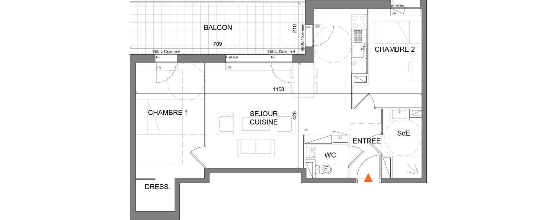 Appartement T3 de 61,60 m2 &agrave; Villefranche-Sur-Sa&ocirc;ne Centre
