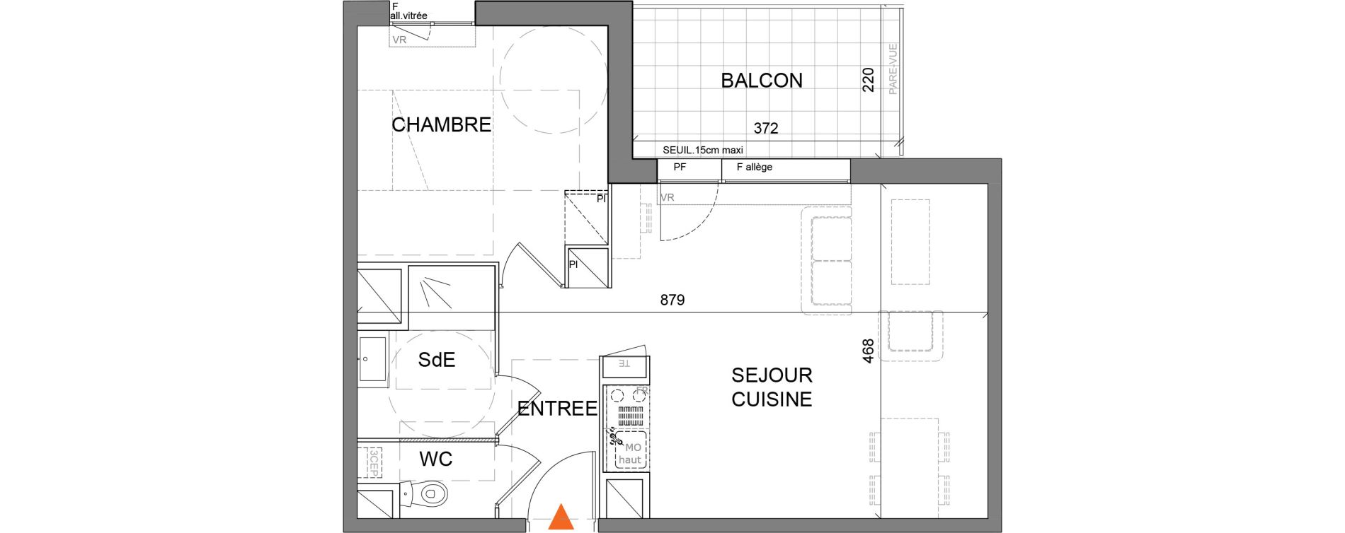 Appartement T2 de 46,50 m2 &agrave; Villefranche-Sur-Sa&ocirc;ne Centre