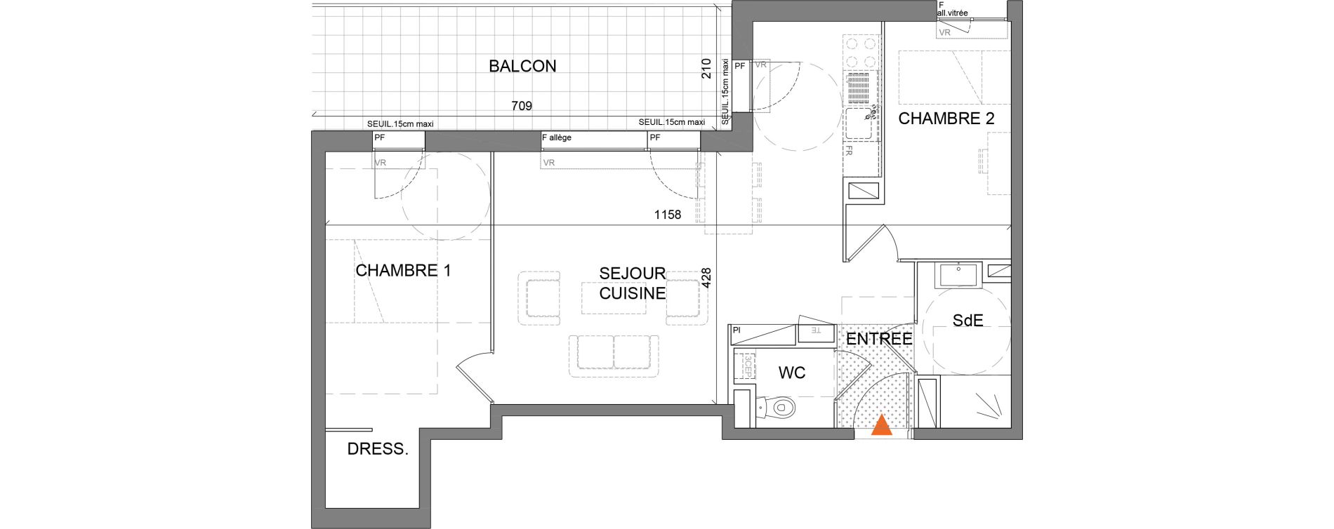 Appartement T3 de 61,80 m2 &agrave; Villefranche-Sur-Sa&ocirc;ne Centre