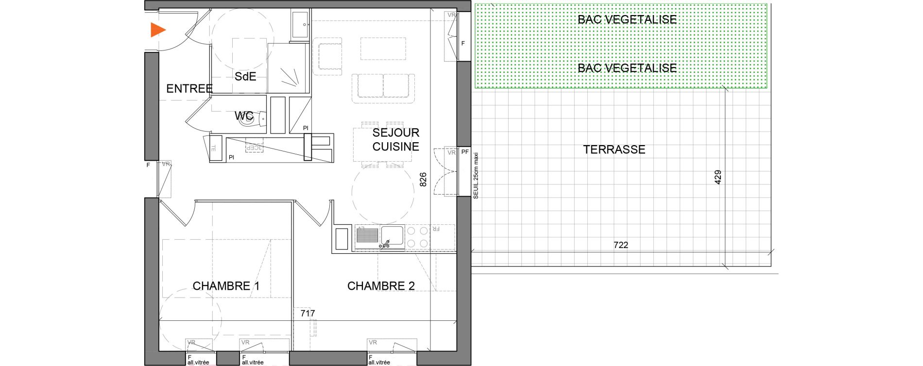 Appartement T3 de 56,20 m2 &agrave; Villefranche-Sur-Sa&ocirc;ne Centre