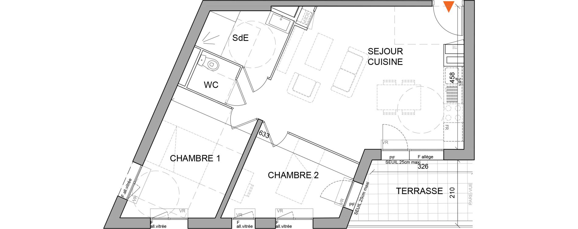 Appartement T3 de 54,10 m2 &agrave; Villefranche-Sur-Sa&ocirc;ne Centre