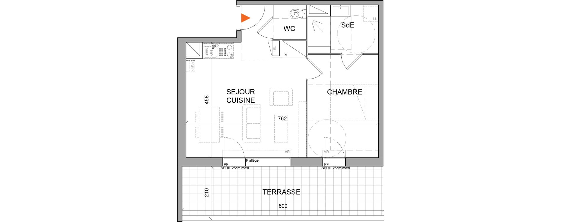 Appartement T2 de 41,10 m2 &agrave; Villefranche-Sur-Sa&ocirc;ne Centre