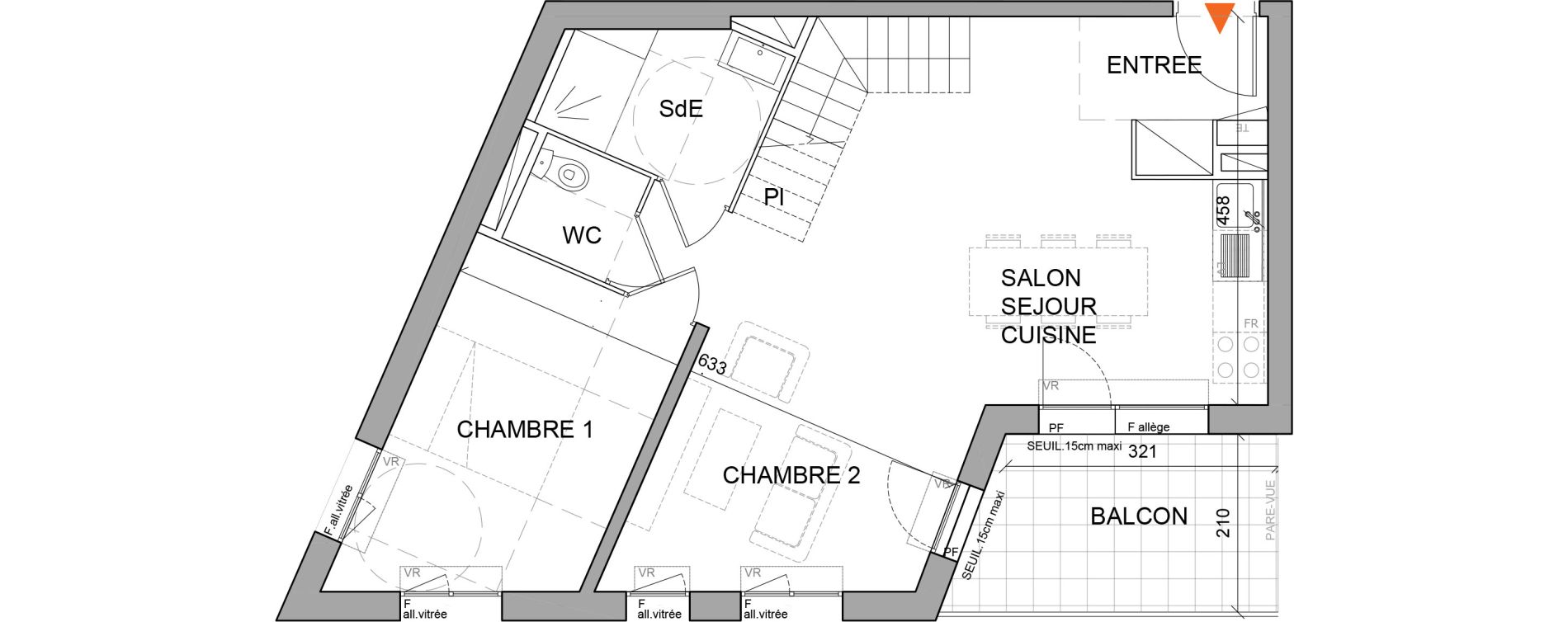Appartement T4 de 86,80 m2 &agrave; Villefranche-Sur-Sa&ocirc;ne Centre