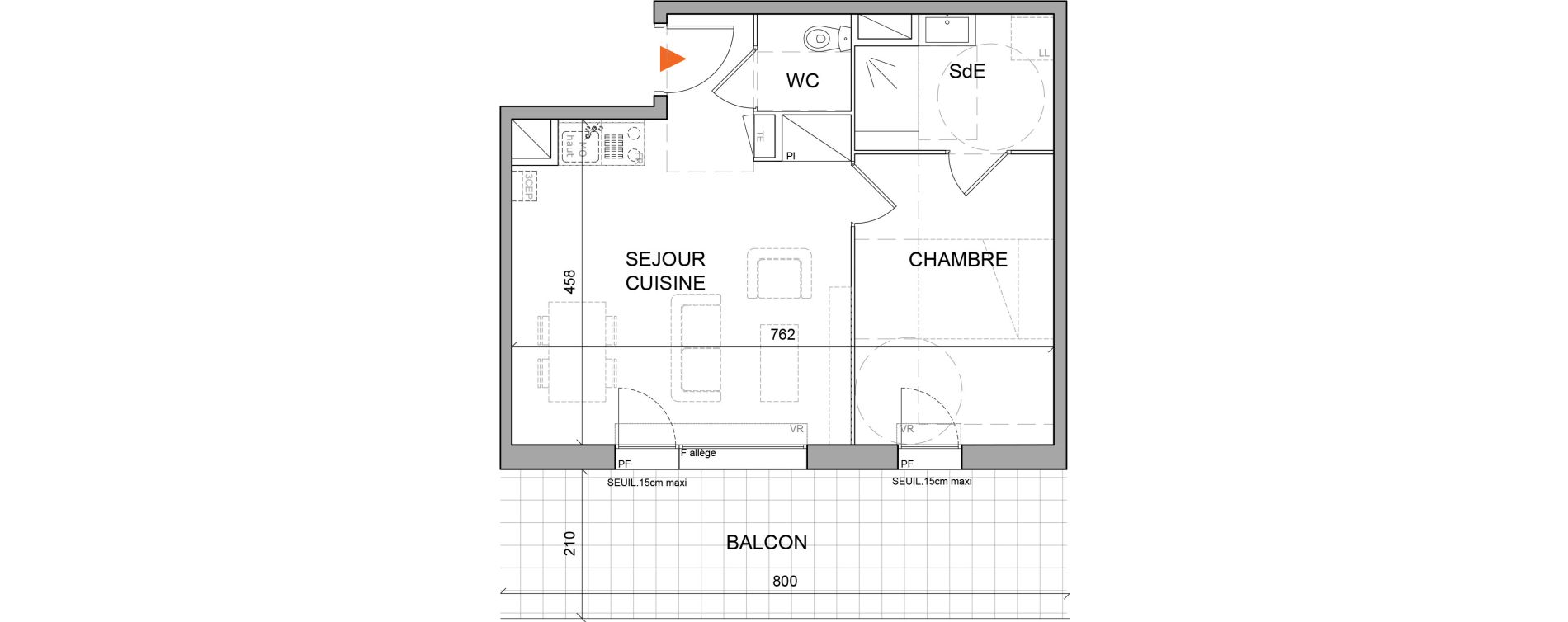 Appartement T2 de 41,10 m2 &agrave; Villefranche-Sur-Sa&ocirc;ne Centre