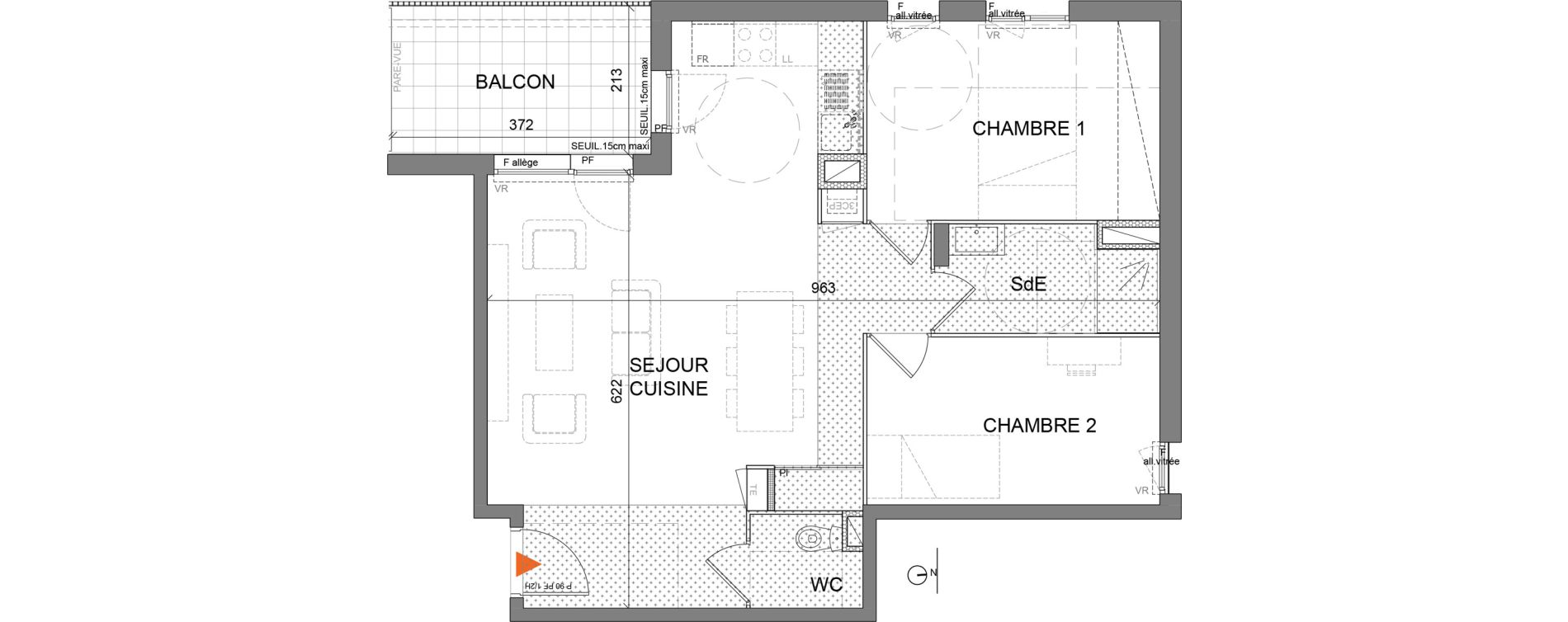 Appartement T3 de 66,00 m2 &agrave; Villefranche-Sur-Sa&ocirc;ne Centre